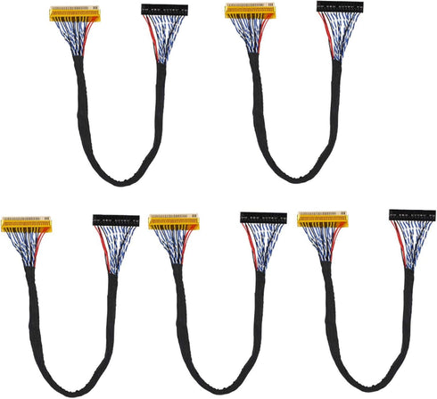 ASHATA LCD Screen LVDS Cable,5PCS 30Pin LVDS Cable 2 Channel 8-Bit Support 1280x1024 fpr 17/19inch TFT LCD Panel, LCD Screen LVDS Cable Profession...