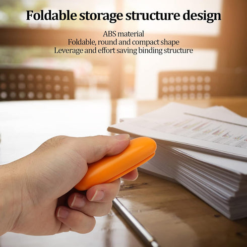 Mini Stapler, Small Stapler Compact Office Miniature Portable Leverage Structure Foldable Reliable Performance Gift for Home School Students Teach...