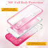 Ruky for iPhone 6 Plus 6s Plus 7 Plus 8 Plus Case, Glitter Clear Women Full Body Rugged Liquid Cover with Built-in Screen Protector, Gradient Pink...