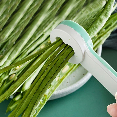 2-Piece Stainless Steel Bean Slicer Set, French Cut Green Bean Peeler Vegetable Slicer with Non Slip Handle for Meal Prep, Long Beans, Asparagus...