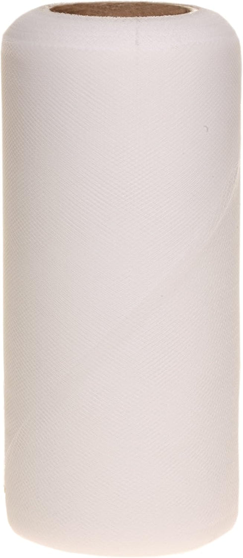 Falk Fabrics Tulle Spool for Decoration, 6-Inch by 25-Yard, Silk White...