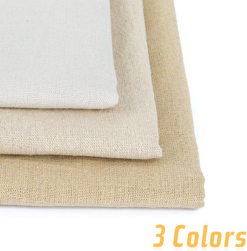 Caydo 3 Pieces Large Size Linen Needlework Fabric for Garment Craft, Flower Pot Decoration and Tablecloth, 62 by 19 Inch...