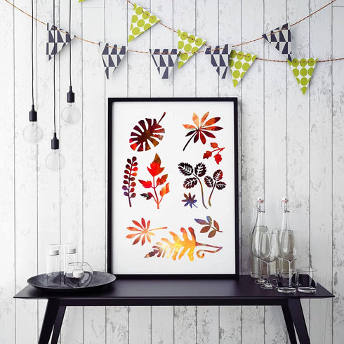 YOUYIDUN-16 Pcs Leaves Plants Stencils Templates for Painting, Reusable Leaf Plant Painting Templates Stencils for Painting Craft Drawing on Wood ...