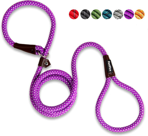 PetiFine Slip Lead Dog Leash,6FT x 1/2" Reflective Durable Dog Training Leash, Heavy Duty Adjustable Nylon Dog Rope Leash Slip Leash for Small Med...
