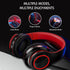 Bluetooth Over Ear Headphones, Foldable LED Stereo Headphones with Built-in Microphone, Noise-Cancelling Wireless Headset for PC/Smart Phone/TV (B...