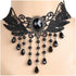 Boho Lace Chain Necklace Black Fringe Crystal Necklace Choker Gothic Drape Crystal Lace Choker Necklace Vintage Cz Waterdrop Necklace Chain Jewelr...