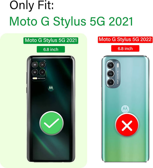 for Moto G Stylus 5G (2021) Phone Case with Screen Protector,Shockproof Phone Cover with Magnetic Kickstand Ring Case for Motorola G Stylus 5G 202...