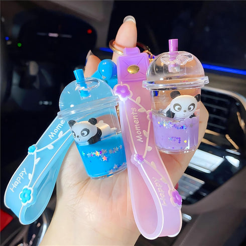 Cute Keychain Animal Liquid Floating Kawaii Keychains Backpack Pendant Charm Wristlet Key Ring for Girl Women...