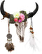 alikiki Floral Cow Skull Wall-Decor –DIY Faux Bull Skull Head Wall Hanging 3D Boho Chic Decor Western Steer Bison Animal Wall Sculpture w/Dreamcat...