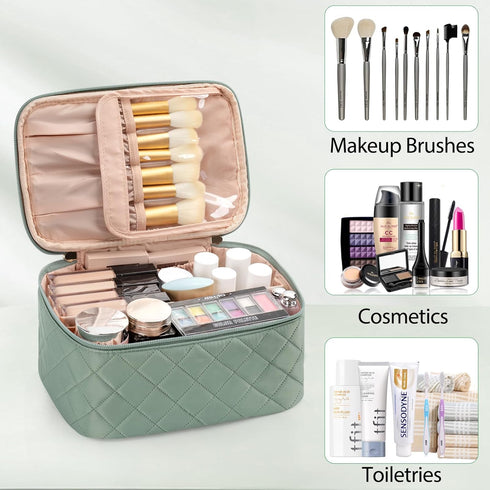 OCHEAL Makeup Bag, Portable Cosmetic Bag, Large Capacity Travel Makeup Case Organizer, Pink Makeup Bags For Women Toiletry Bag for Girls Traveling...