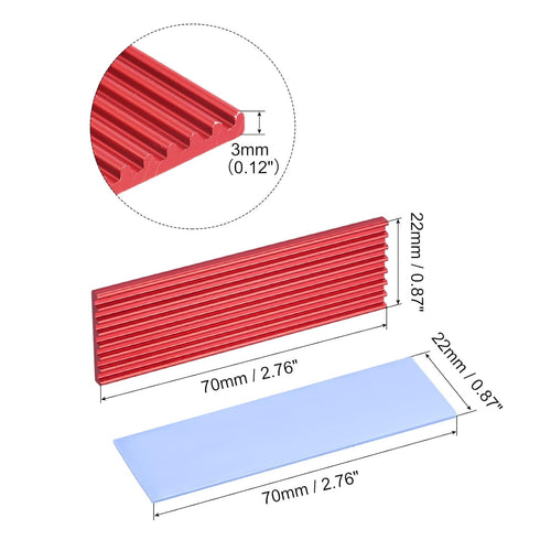 MECCANIXITY 2 Pack M.2 2280 Nvme SSD Heatsink Cooler Alloy Aluminum Heat Sink with Mounting Screws Screwdriver Kit,1mm Thermal Pad, for Laptop, Re...