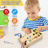 Montessori Busy Board with 8 LED Light Switches, Travel Toys for Toddlers 1 2 3 Year Old, Wooden Sensory Toy for Kids Boys Girls Gifts, Toddlers A...
