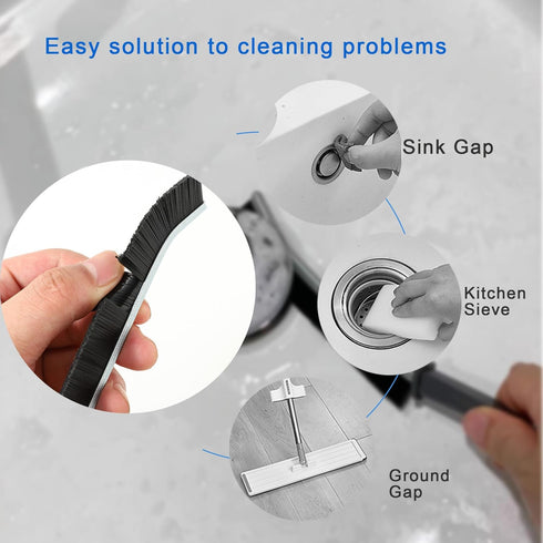 3Pcs Crevice Cleaning Brush, Crevice Grout Brush, New Multifunctional Corners Cleaning Brush Tool, Bathroom Kitchens Gap Brush, Hard Bristle Crevi...