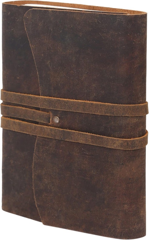 Handmade Leather Journal/Writing Notebook Diary/Bound Daily Notepad For Men & Women Unlined Paper Medium, writing pad for artist, sketch (Brown Ta...