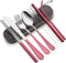 Travel Utensils with Case?Reusable Travel Cutlery Set with Case Stainless Steel Flatware Set for Camping 8pcs Including Dinner Knife Fork Spoon Ch...