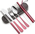 Travel Utensils with Case?Reusable Travel Cutlery Set with Case Stainless Steel Flatware Set for Camping 8pcs Including Dinner Knife Fork Spoon Ch...