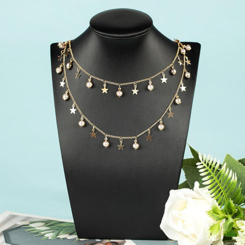 YOUBEIYEE 16.4 Feet Gold Plated Chain for Jewelry Making Dangle Star Pearl Jewelry Chain Roll Women Necklace Anklet DIY Jewelry Supplies...