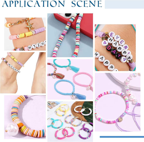 PH PandaHall 4500pcs Polymer Clay Beads 6mm Vinyl Disc Beads 18 Colors Heishi Beads Flat Silicon Beads for Hawaiian Friendship Earring Choker Brac...
