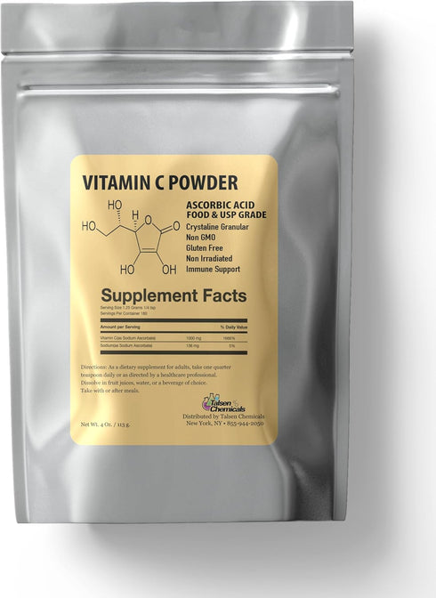 Pure Vitamin C Powder Organic (4 Oz / 113 g) Ascorbic Acid Powder Powerful Antioxidant for Skin DIY Skin Care...