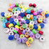 100 Pcs Polymer Clay Football Loose Spacer Beads, 10mm Mixed Color Cute Beads Charms for DIY Hair Clip Necklace Bracelet Jewelry Earring Handmade ...