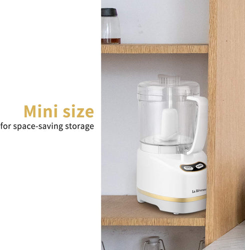 La Reveuse Electric Mini Food Processor Small Chopper 200 Watts 2-Cup Prep Bowl for Mincing Chopping Grinding Blending Pureeing (White)...
