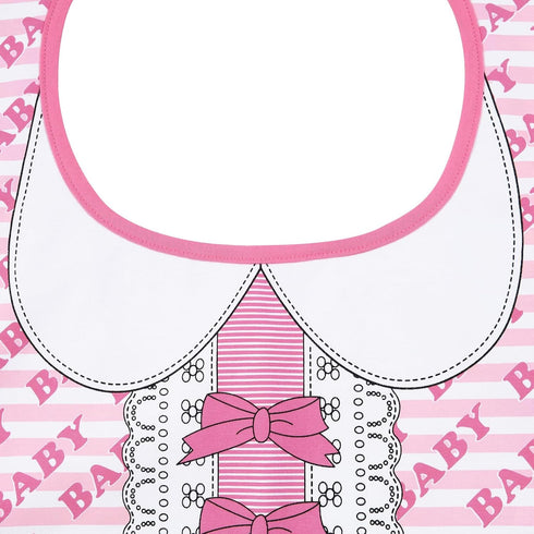 Littleforbig Cotton Waterproof Babydoll Printed Adult Bib with Adjustable Velcro Closure - Pretty in Pink Baby Bib...