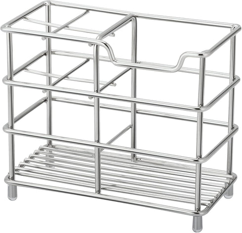 Urbanstrive 304 Stainless Steel Bathroom Toothbrush Holder Toothpaste Holder Stand Bathroom Accessories Organizer (Silver, Small)...