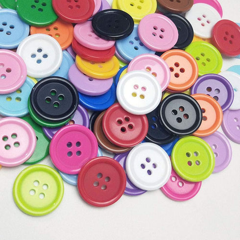 Libiline 100pcs Resin Button Solid Color 4Holes Craft Clothe Sewing Card Making Sweater Shirt (Multi-Color, 11/16"(17mm))...