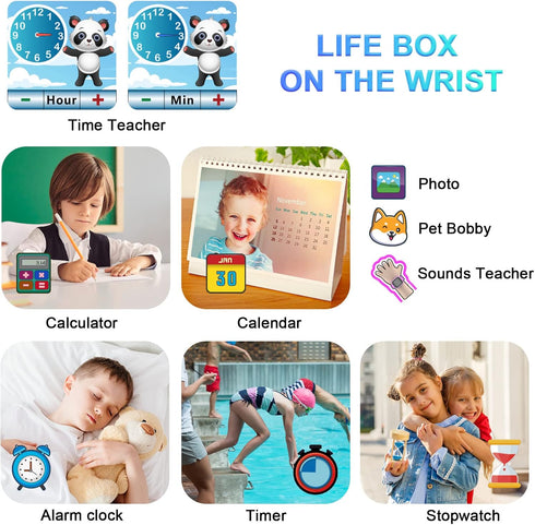 PTHTECHUS Smart Watch,SmartWatch for Kids Girls Audio Stories Kids Smart Watches Ages 4-12,18 Puzzle Games Kids Watch with 2 Camera Video Music Pl...