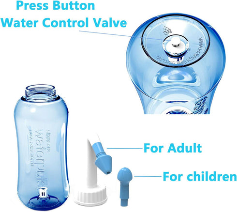 Carllg Neti Pot - Nasal Irrigation Wash Bottle with Sinus Rinse Salt for Adult & Kid (300ml Bottle with 30 Salt Packets)...