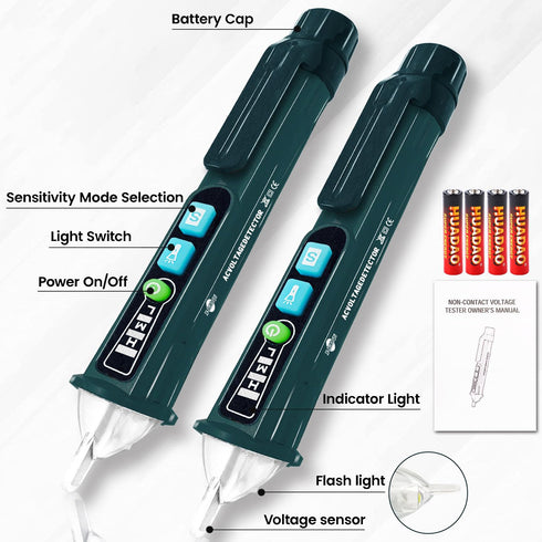 Voltage Tester, X-XIANQI Non Contact Voltage Tester Detector, Electric Tester Pen, Electricity Tester Dual Range 12V-1000V/48V-1000V, Live Wire Te...