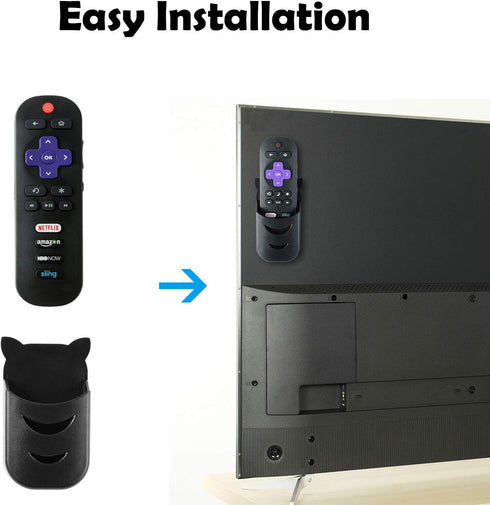 Universal Remote Holders for TCL/ Hitachi/ LG/ Sharp/ Insignia/ Sanyo/ Hisense/ Toshiba/ Element/ RCA Roku Remote Black (2 Pack)...