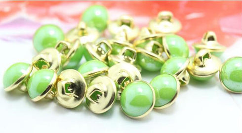 120pcs Pearl Buttons 10mm Small Pearl Half Resin Dome Cap Copper Base Buttons for Crafting Sewing Scarpbooking Scarf and Clothes,Mixed Color(Color...