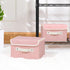 ANMINY Fabric Storage Bin with Lid Rose Print Storage Box Basket with PU Leather Handles Washable PP Plastic Board Decorative Foldable Lidded Shel...