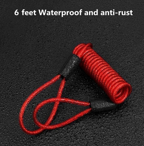 6' Breakaway Trailer Cable Trailer Brake Cable RV Stainless Steel Spring Towing Coiled Wire Safety Straps Ground Clip,for Breakaway Switch...