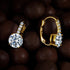 14K Gold Plated Round Cut Cubic Zirconia Drop Dangle Earrings Prong Setting Bridal Earrings for Women...