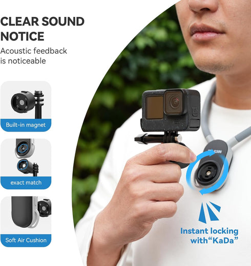 TELESIN S2 Quick Release Magnetic Neck Mount with Fixing Chest Strap, Necklace Lanyard Holder for GoPro 12 11 10 9 8 7 6 Go Pro Max Insta360 X3 X4...
