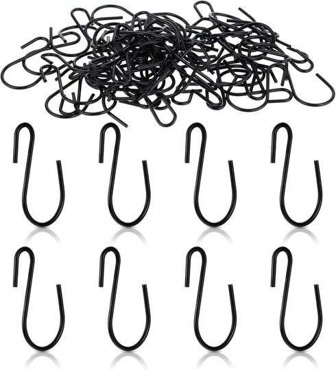 Giantree 60Pcs Mini S Hooks, 1 Inch Small S Hooks for Hanging Small Metal Hooks S Hooks Black, S Shaped Mini Hooks for DIY Crafts Jewellery Hangin...