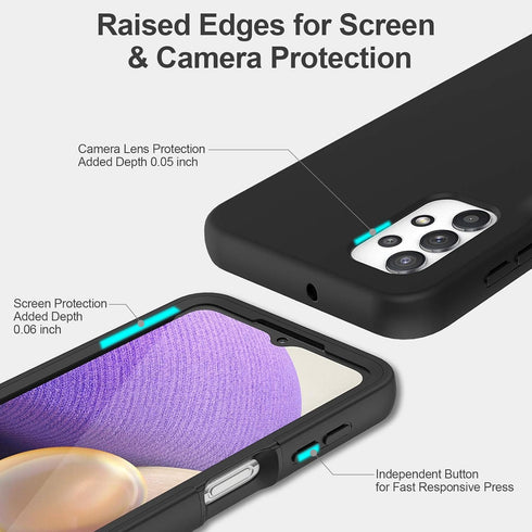 for Samsung Galaxy A32 5G Case with Built-in Screen Protector, Full Body Protection Shockproof Cover Case, [Rugged PC Front Bumper + Soft TPU Back...