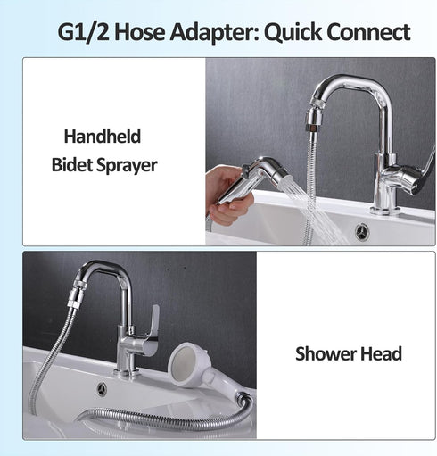 Faucet Aerator For Sink Faucet Adapter- 360° Swivel Faucet To Hose Adapter with 55/64 inch Female Thread, Included 1/2 inch Male Faucet Adapter, C...