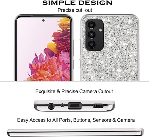 Compatible with Samsung A14 5G Case Glitter Shockproof, Phone Samsung Galaxy A14 5G Case Bling Sparkly TPU and PC Silicone Shiny Girl Women Thin P...