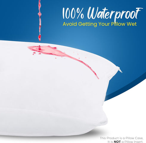 Utopia Bedding Waterproof Queen Size Pillow Protectors Zippered (4 Pack, White), Dust Mite and Bed Bug Proof Pillow case Protectors, Moisture Wick...