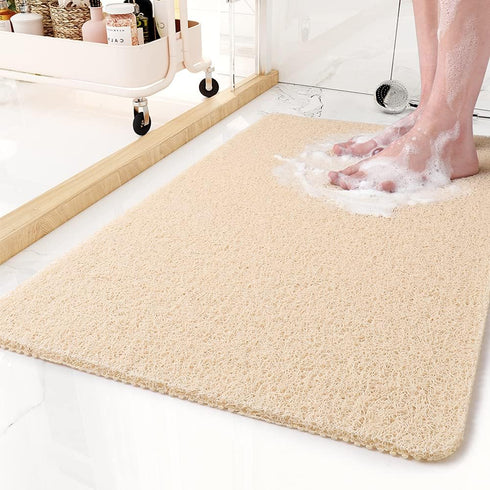 Non-Slip Bathtub Mat, 17x 30 Inch, Shower Mats for Bath Tub, PVC Loofah Bathroom Mats for Wet Areas, Quick Drying...