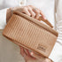 Travel Portable Cosmetic Bag Brown Makeup Bag Cute Makeup Case Organizer Toiletry Bag for Women PU Leather Waterproof (Coffee, Small)......