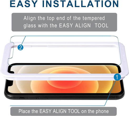 Arae Screen Protector for iPhone 12 / iPhone 12 Pro, HD Tempered Glass Anti Scratch Work with Most Case, 6.1 inch, 3 Pack......