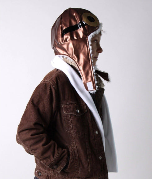 Kids Aviator Dress Up Costume Hat and Scarf Set...
