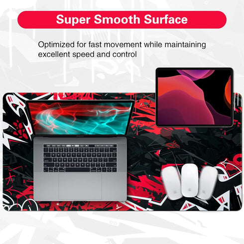 Gaming Mouse Pad, Canjoy Extended Mouse Pad 31.5x15.7inch XXL Large Big Computer Keyboard Mouse Mat Desk Pad with Non-Slip Base and Stitched Edge ...
