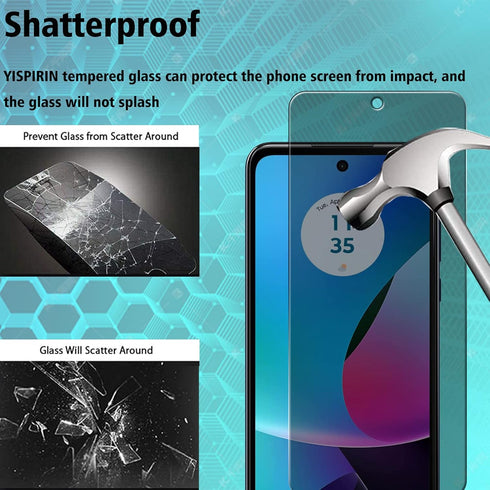 for Motorola G Play 2023 Privacy Screen Protector - 2 Pack Front Private Tempered Glass Screen Protector + 2 Pack Camera Lens Protector, Anti-Scra...