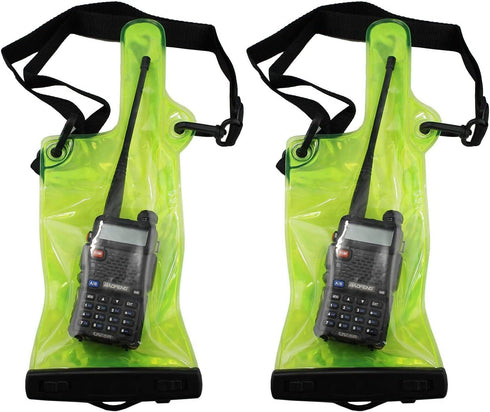 2Pcs Walkie Talkie case Waterproof Bag with Strap for Motorola Kenwood Icom Yaesu Vertex Standard Baofeng Wouxun Puxing Midland (5 Inch x 13.8 Inc...
