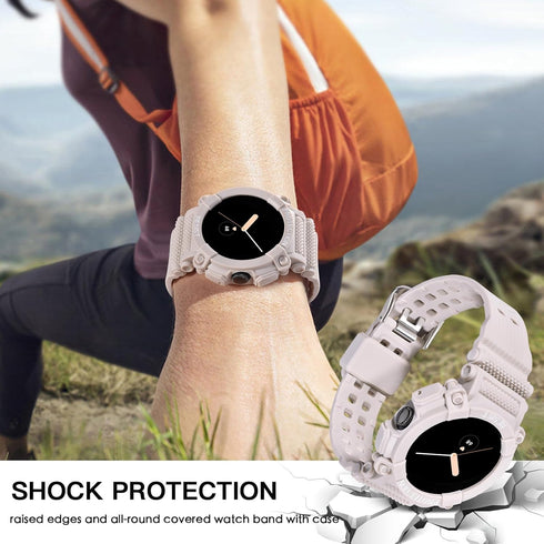 Google Pixel Watch 2 Band for Women Men, Google Pixel 2 Case, Shock Waterproof Band with Case for Google Pixel 2 & 1, Slim Bumper Sport Bands for ...